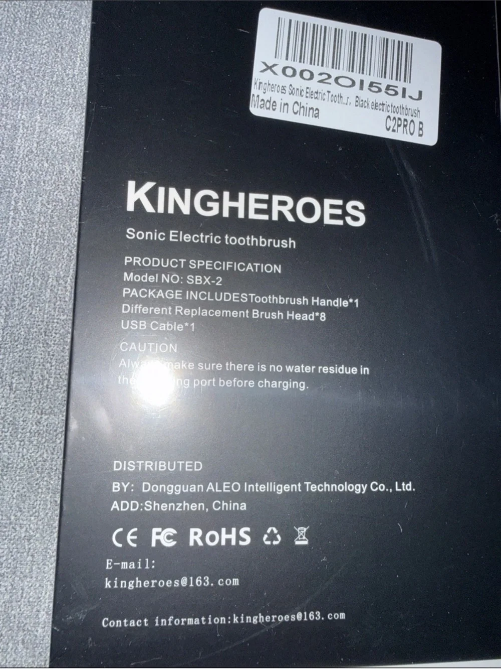Black Pro Sonic Electric Toothbrush
